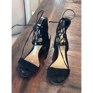 SCHUTZ Suede Darby Lace-Up Heeled Sandals